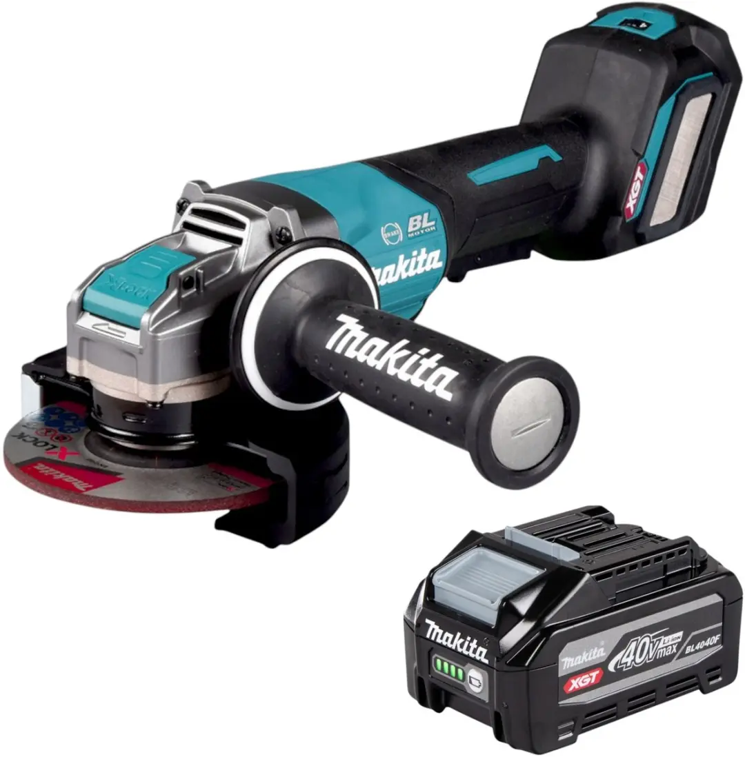 Makita GA 044 GU1 accu-haakse slijper 40 V max. 125 mm X-LOCK Brushless + 1x acc
