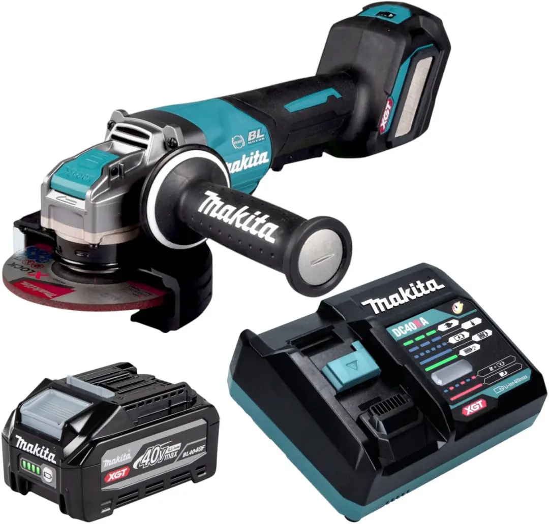 Makita GA 044 GU101 accu-haakse slijper 40 V max. 125 mm X-LOCK Brushless + 1x a