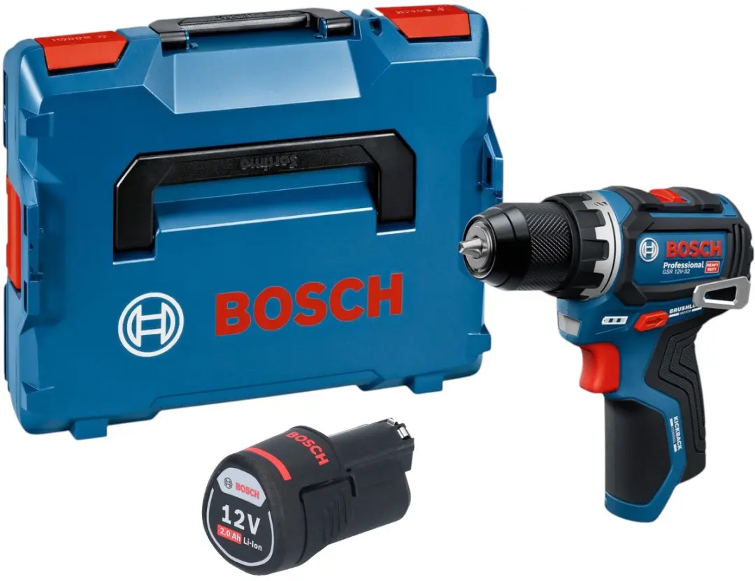 Bosch GSR 12V-32 Professional accuboormachine 12 V 32 Nm borstelloos + 1x accu 2