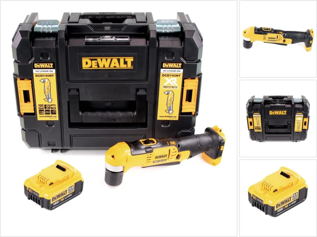 Dewalt DCD 740 NT accu-haakse boormachine 18V 33Nm + 1x 4,0Ah accu + TSTAK