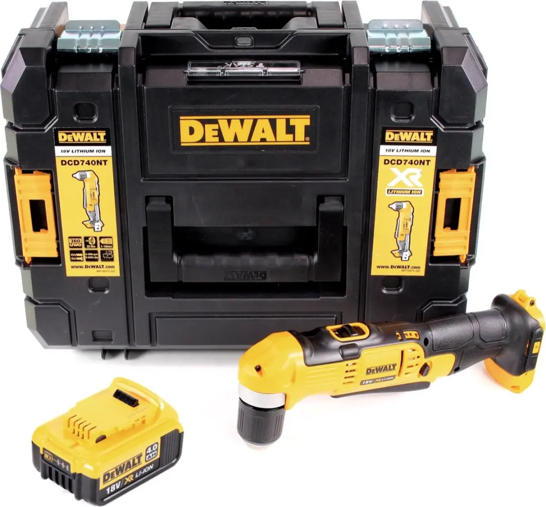 DeWalt DCD740NT Accu-haakse boormachine 18V 33Nm - 2x 4,0Ah - afbeelding 2 van 5