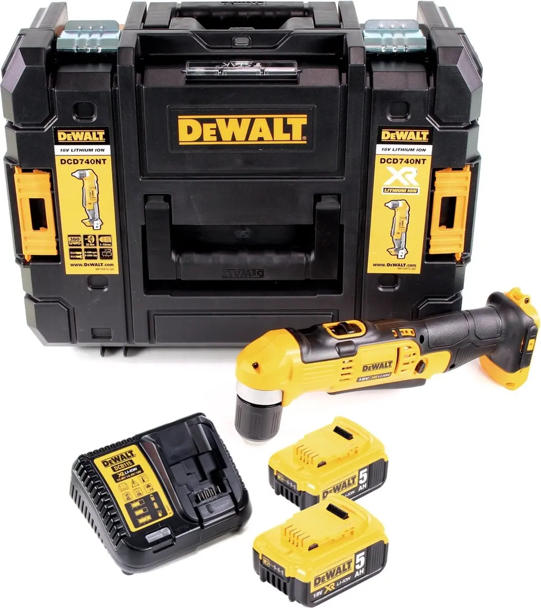 DeWalt DCD740 P2 Accu-haakse boormachine 18V 33Nm - 2x 5,0Ah accu + oplader - afbeelding 3 van 5