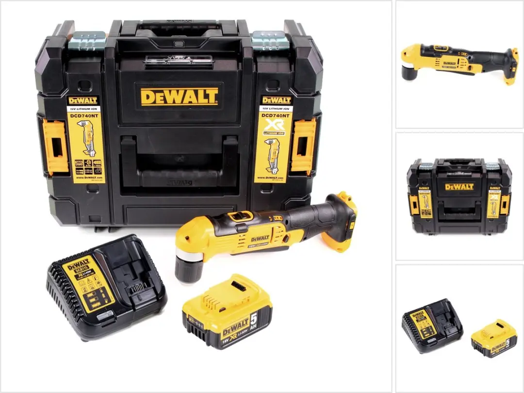 Dewalt DCD 740 P1 accu-haakse boormachine + 1x 5,0 Ah accu + oplader + TSTAK