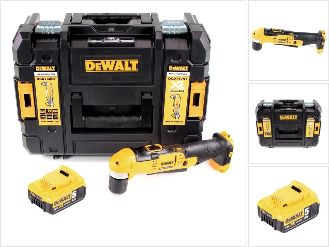 Dewalt DCD 740 NT accu-haakse boormachine 18V 33Nm + 1x 5,0Ah accu + TSTAK