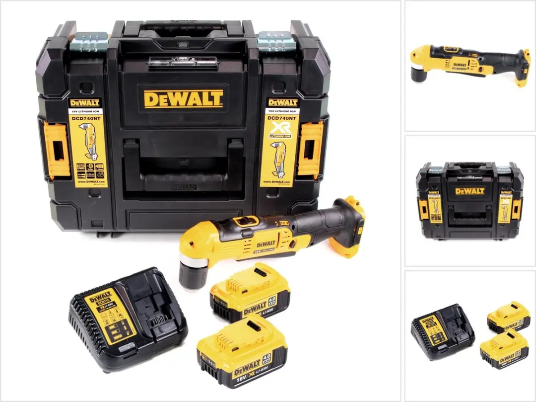 Dewalt DCD 740 M2 accu-haakse boormachine + 2x 4,0 Ah accu + snellader + TSTAK