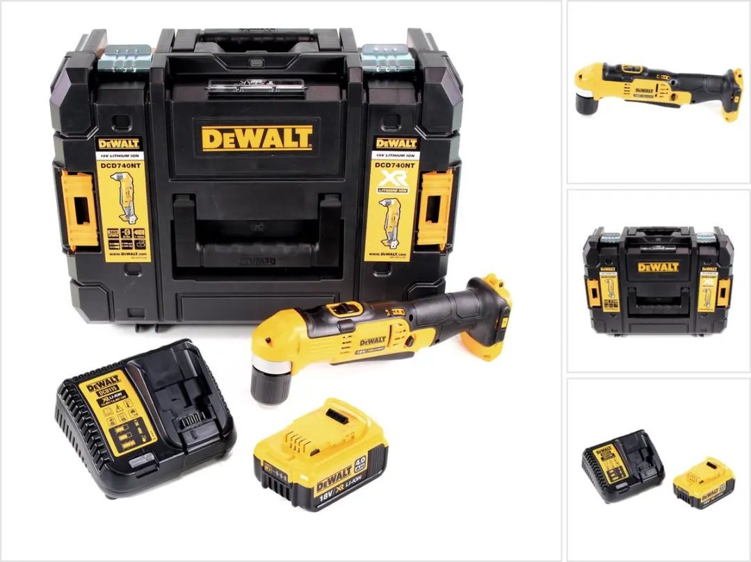 Dewalt DCD 740 M1 accu-haakse boormachine 18V 33Nm + 1x 4,0Ah accu + snellader +