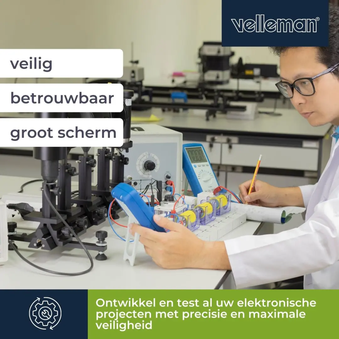 Velleman Laboratoriumvoeding 13.8V 10A - Grijs/Wit - afbeelding 6 van 6