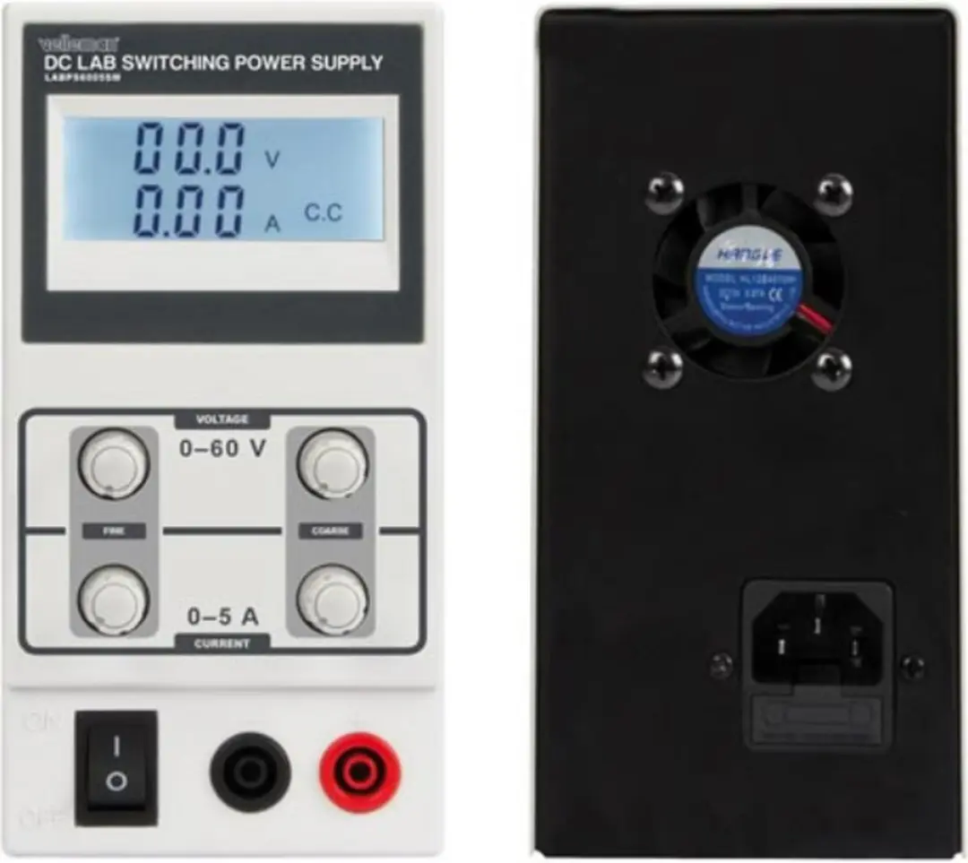 Velleman Laboratoriumvoeding 0-60V/0-5A - Grijs/Wit - afbeelding 2 van 3