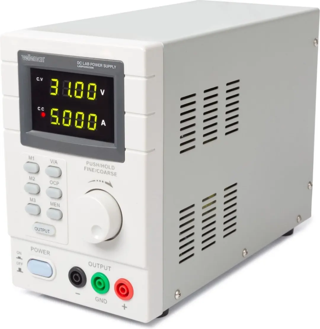 Velleman Laboratoriumvoeding, programmeerbaar via PC, regelbaar, 0-30 VDC/5 A, s