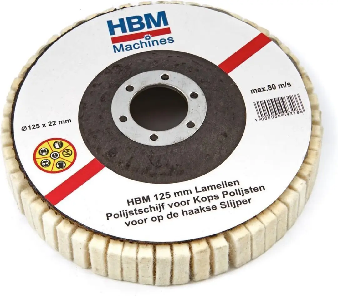 HBM 125 mm Lamellen Polijstschijf voor Kops Polijsten
