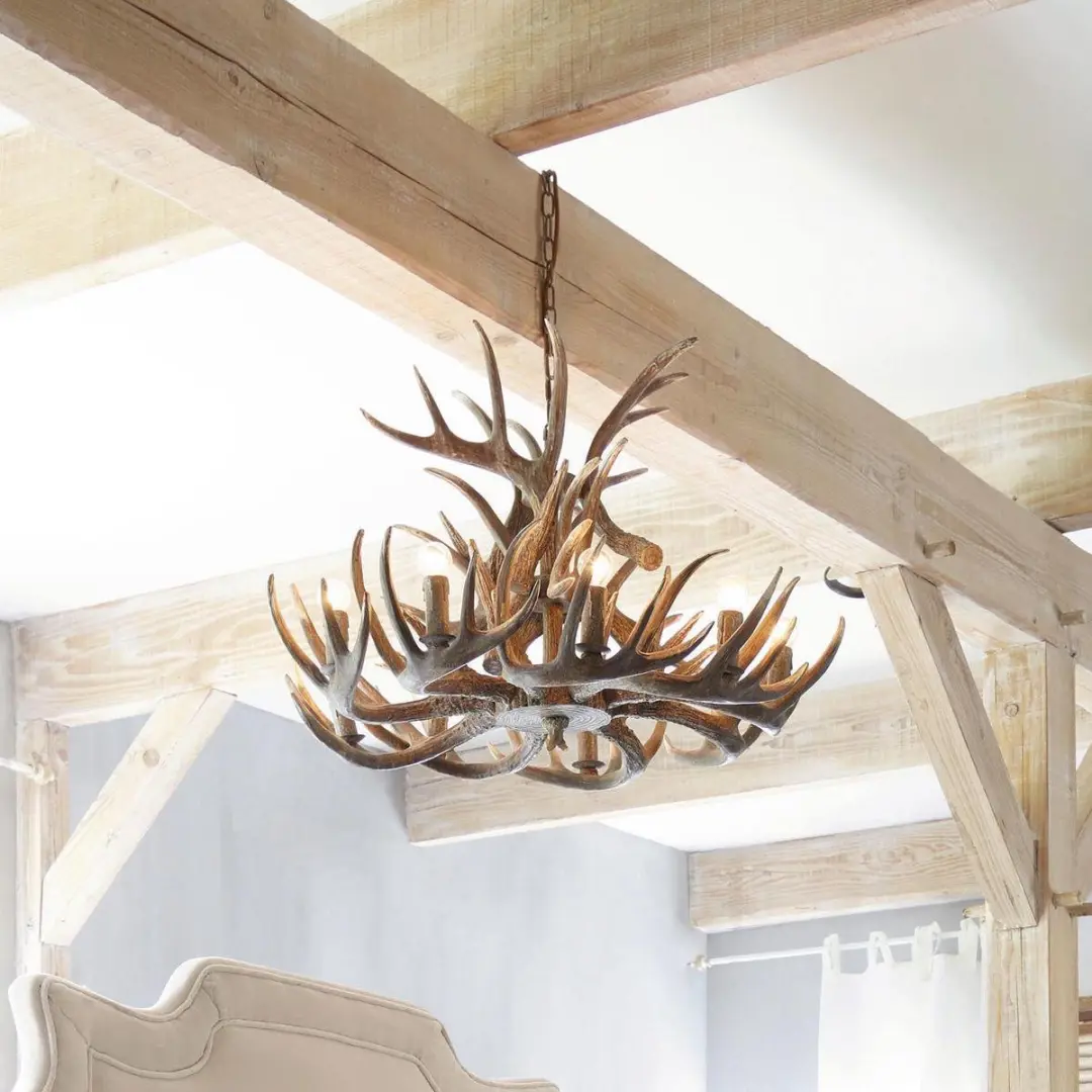 Loberon Ardin Kroonluchter 80cm - Bruin