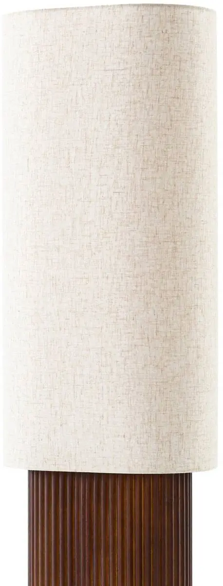 Lindby Vloerlamp Walnoothout Beige - 1 Lichtpunt E27 - afbeelding 2 van 6