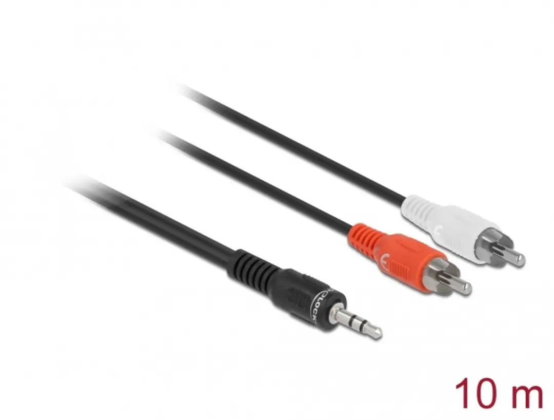 Delock Kabel Audio 3,5mm Klinke naar 2x Cinch - Zwart - afbeelding 3 van 3