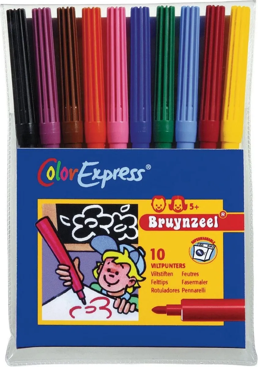 BRUYNZEEL Viltstiften Assorti 10 Kleuren