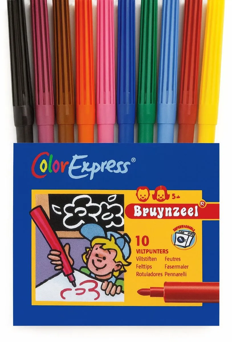 BRUYNZEEL Viltstiften Assorti 10 Kleuren