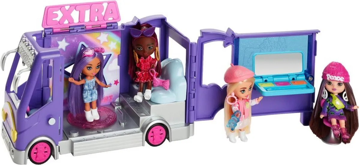 Barbie Extra Minimin Bus Speelset - Blauw