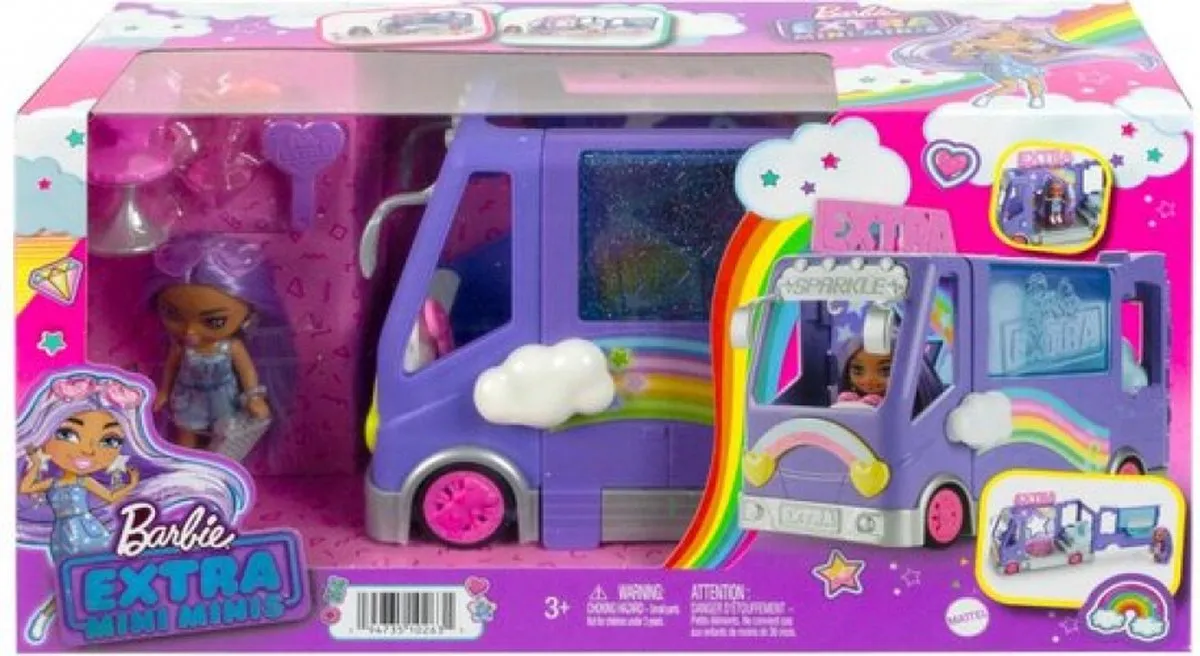 Barbie Extra Minimin Bus Speelset - Blauw