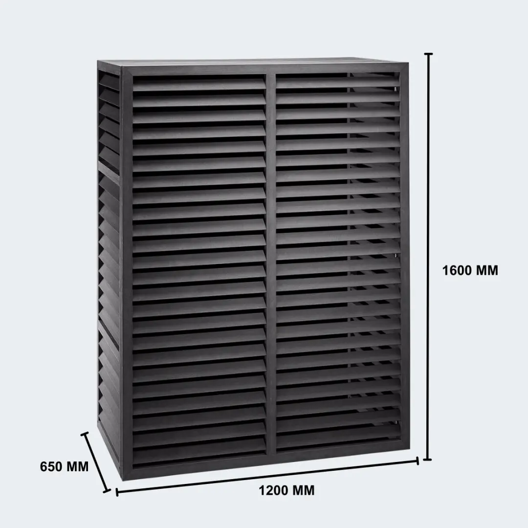 Evolar Evo-Cover WPC Omkasting Buitenunit Warmtepomp 120x160x65cm - Charcoal Grey - afbeelding 5 van 6