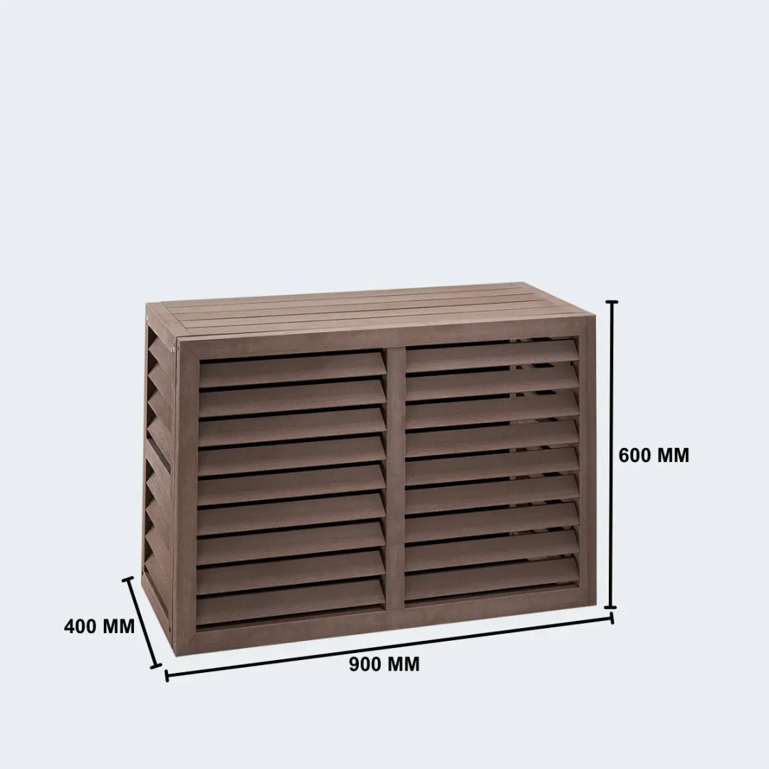 Evolar Evo-Cover XS Airco Omkasting Buitenunit - WPC 90x60x40cm - Walnut Grey - afbeelding 5 van 6
