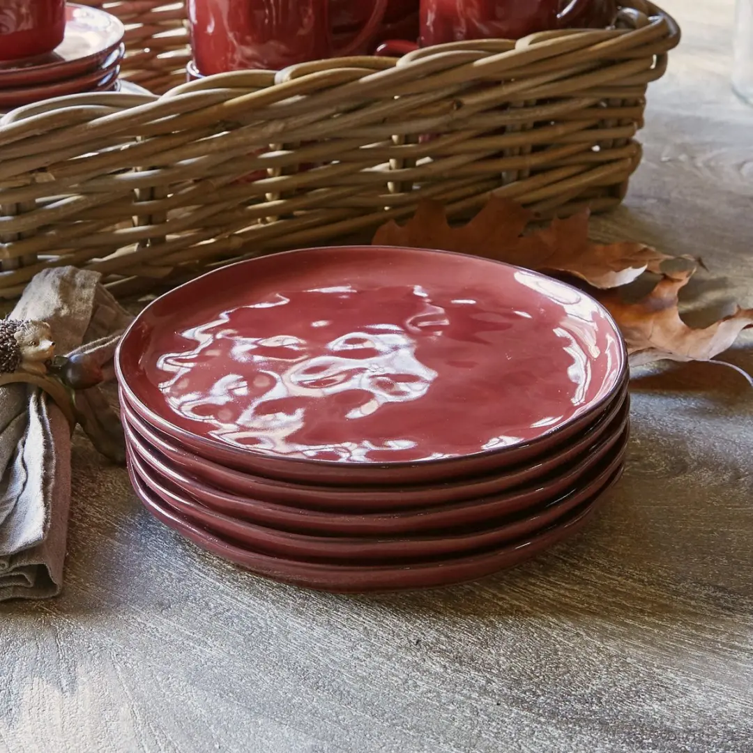 Loberon Bordenset Biarré Rood - 6 Stuks