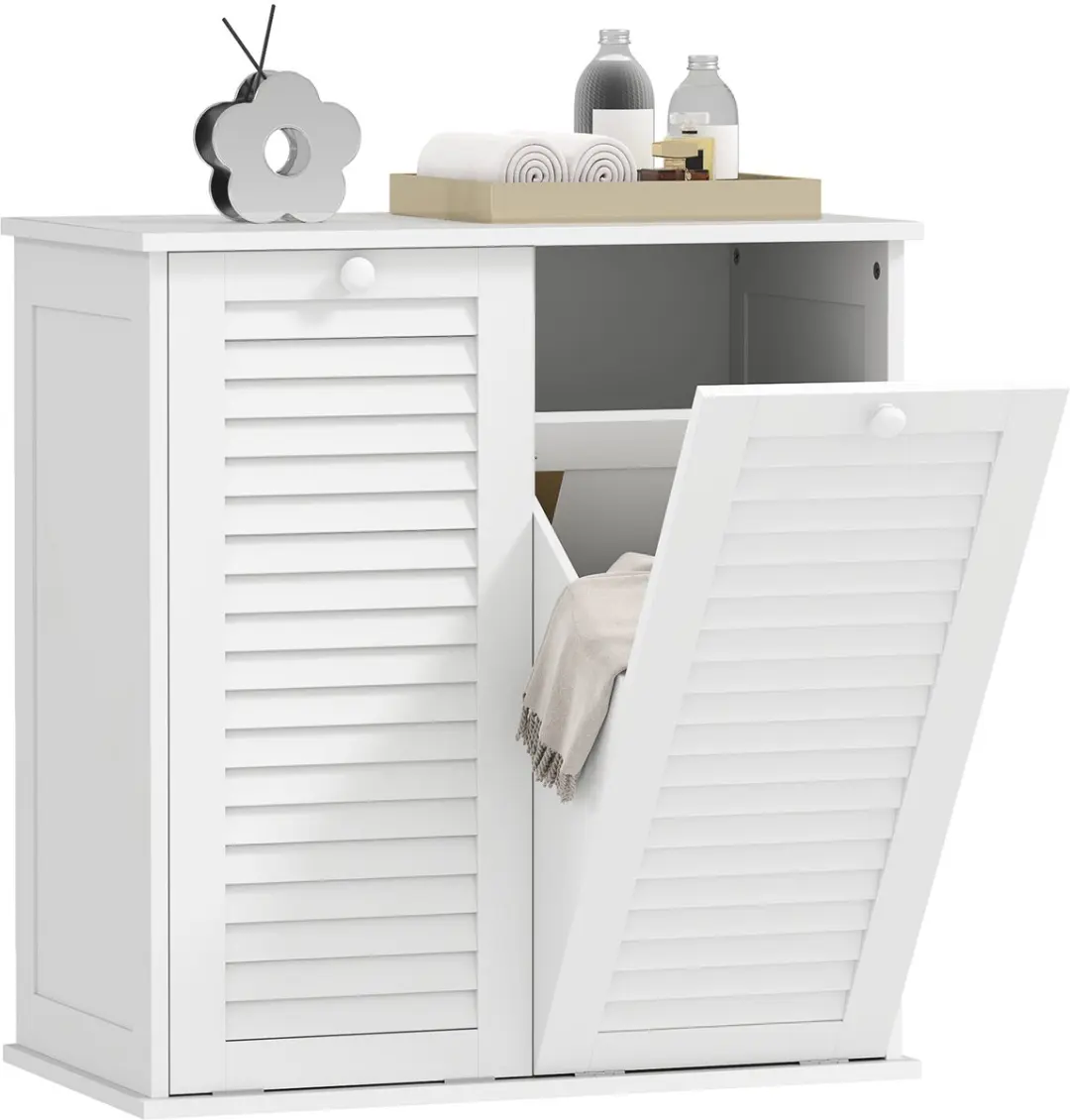 HOMCOM-Wäscheschrank-MDF-70L x 38B x 73H cm-Weiß
