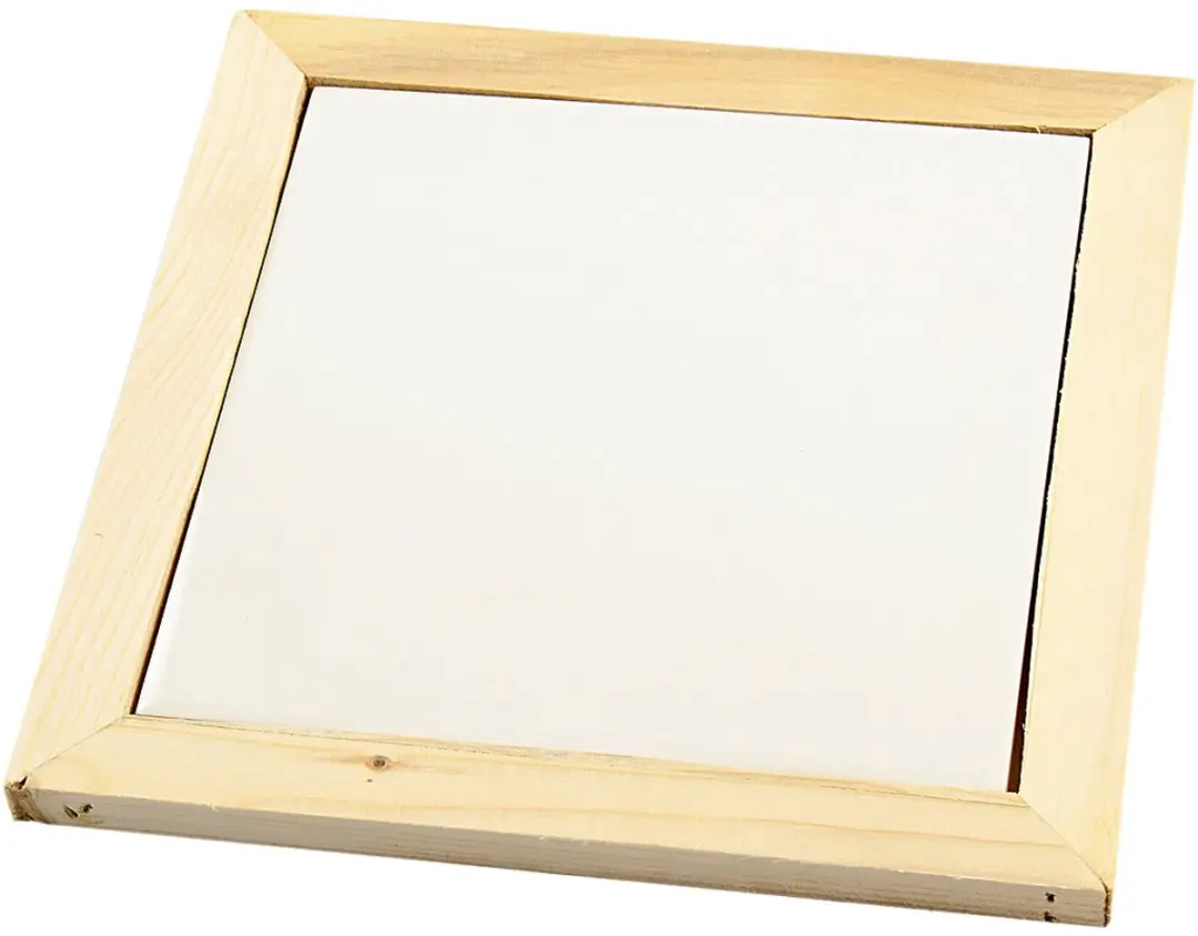 Onderzetter met houten lijst, afm 15x15 cm, 10 stuk/ 1 doos