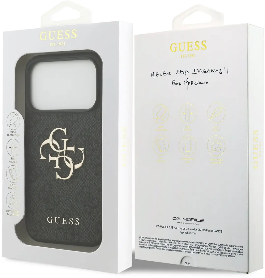 Guess Backcover Hoesje iPhone 18 Pro - Zwart - 3666339650650