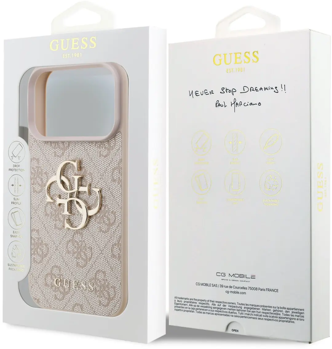 Guess Backcover Hoesje iPhone 18 Pro - Roze - 3666339650773