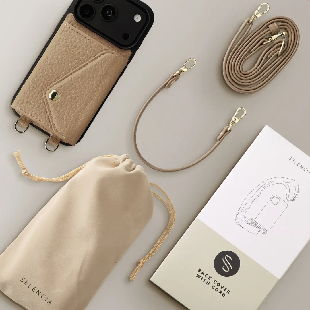 Selencia Koordhoes iPhone 18 Pro Max - Taupe - 3 Pasjes