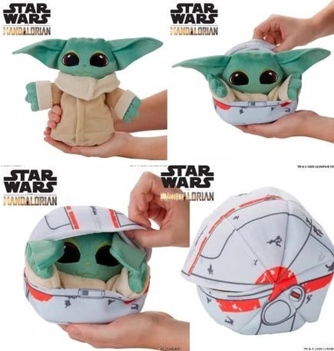 Star Wars The Mandalorian Baby Yoda Transform Pluche - Multikleur