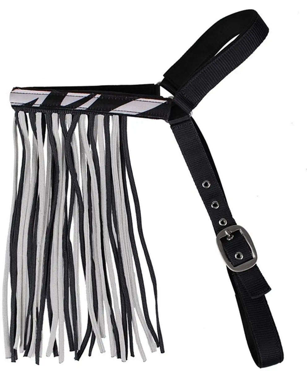 QHP Vliegenfrontriem Shetlander Zebra - afbeelding 2 van 2