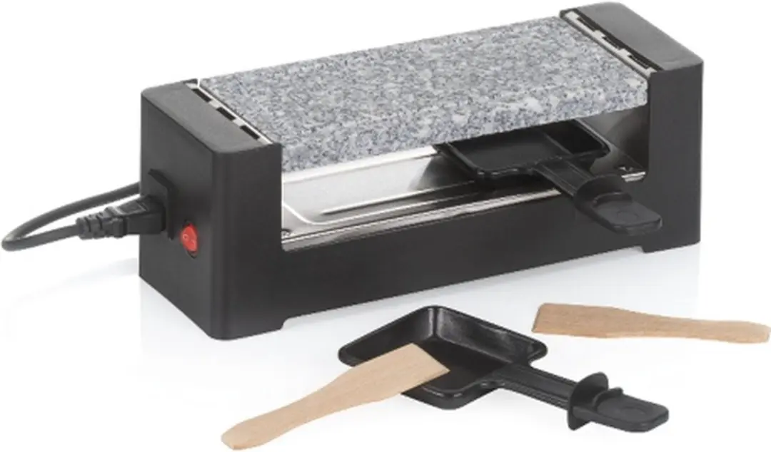 Raclette, 2 Personen, Kunststof, Graniet, Zwart, Grijs
