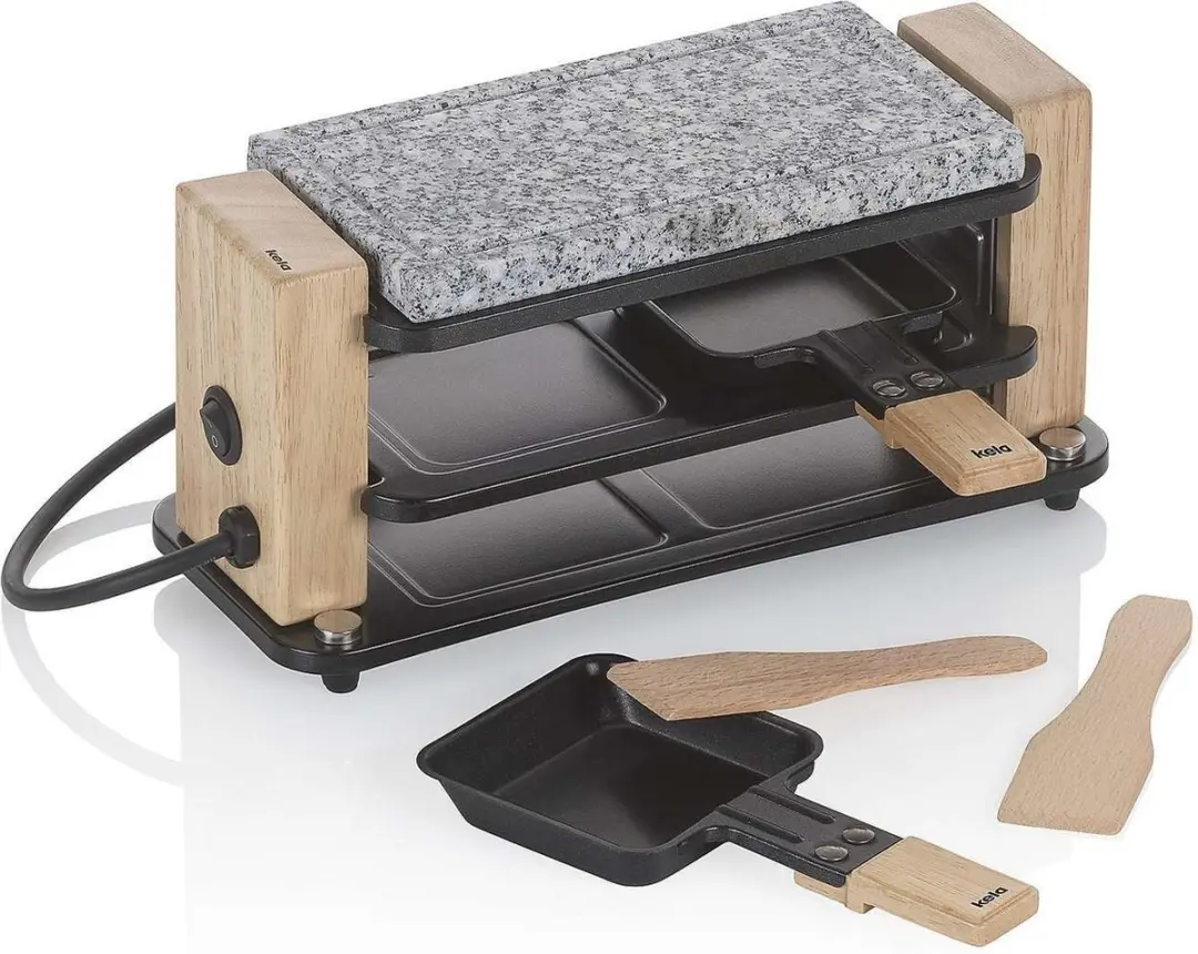 Steengrill, voor 2 Personen, 300 W, Graniet, Hout, Staal, 27 x 11 x 13 cm