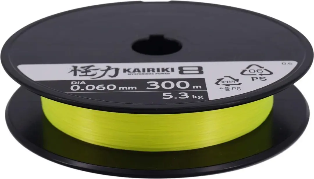 Shimano Kairiki 8 Braid 300m 0.13mm - Geel - afbeelding 4 van 5
