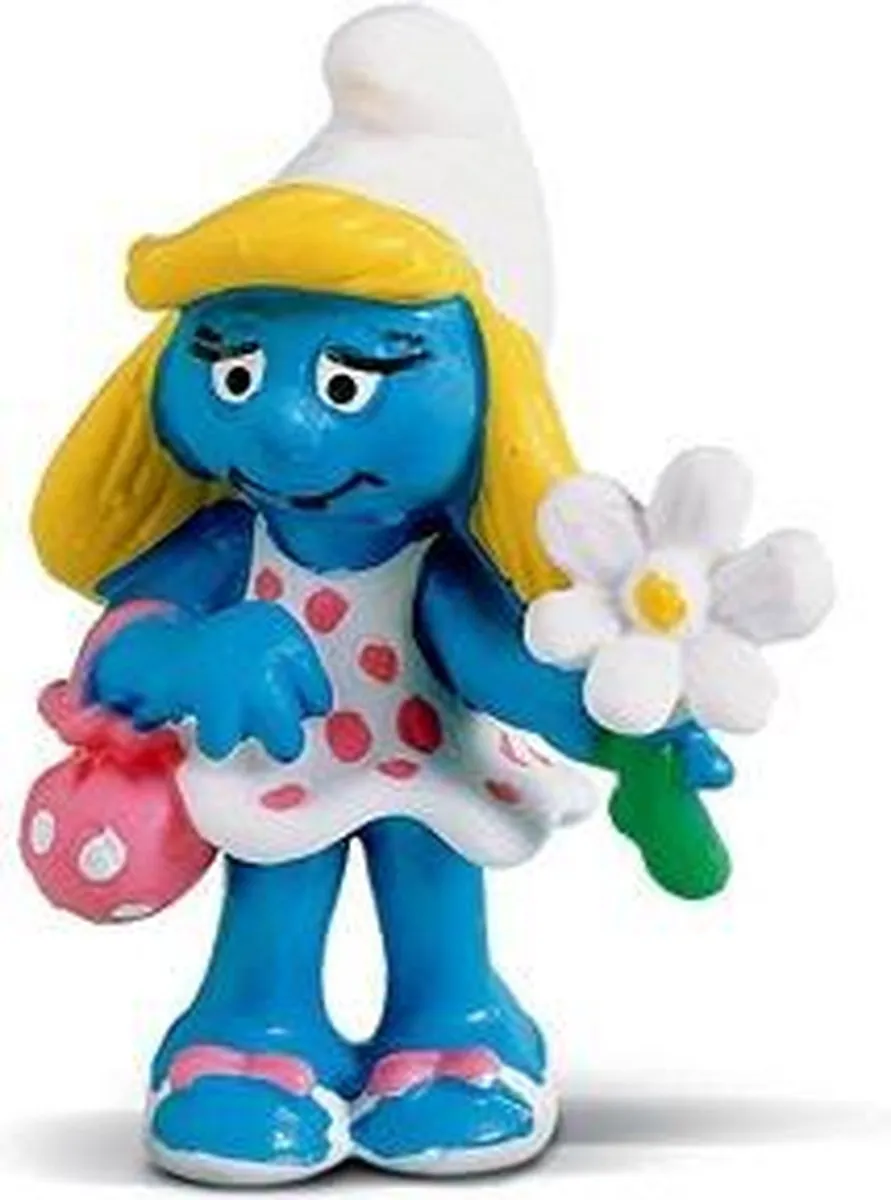 Schleich Smurfin met Bloementuil 20421 - Blauw/Wit