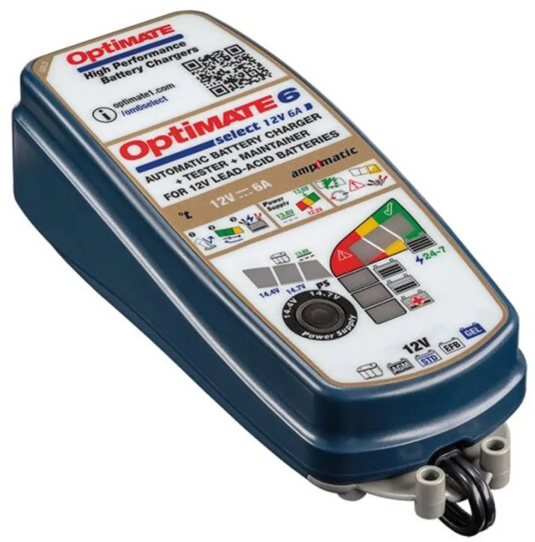 Optimate OptiMate 6 Select V2 12V 6A Lader - TM-370 V2 - 9-traps Onderhoudslader