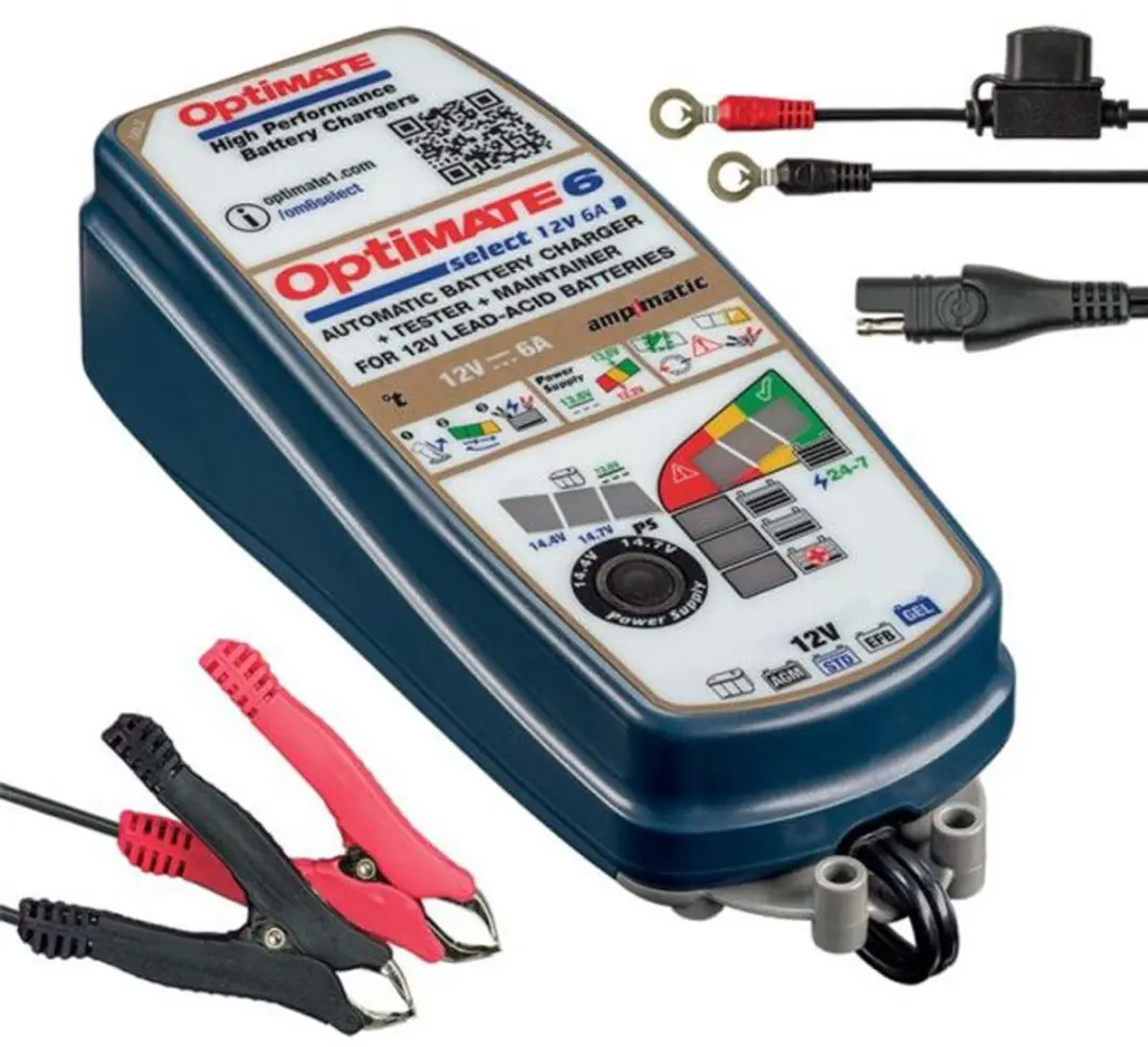 Optimate OptiMate 6 Select V2 12V 6A Lader - TM-370 V2 - 9-traps Onderhoudslader