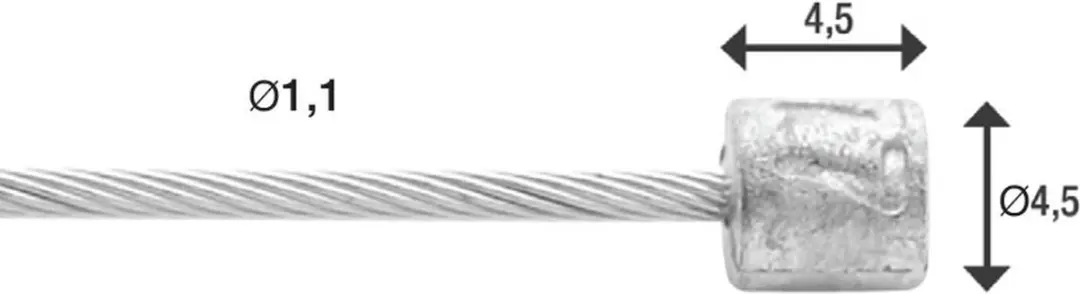 Elvedes Shimano Versnellingsbinnenkabel 225cm x 1,1mm - Zilver