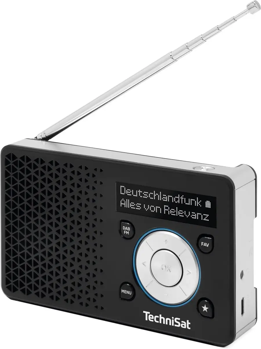 Technisat Digiradio 1 A DAB+/FM Draagbare Radio - Zwart/Zilver