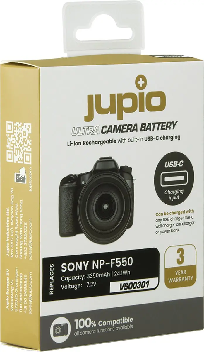 Jupio NP-F550 Ultra C Accu 3350mAh - USB-C - o.a. Videocamera