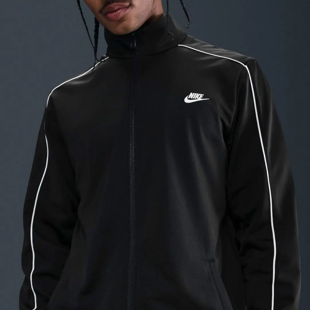 Nike Club Poly Knit Trainingspak HV1444-010 - L - Zwart/Wit - afbeelding 5 van 6