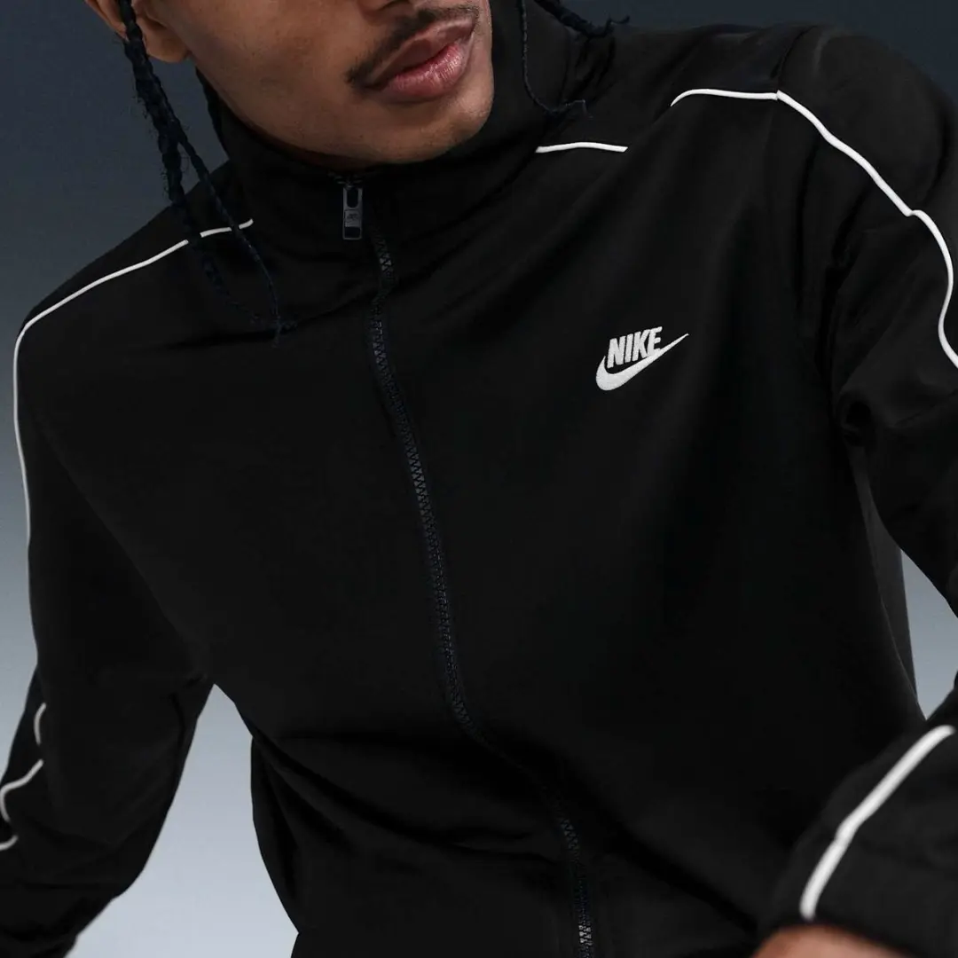 Nike Club Poly Knit Trainingspak HV1444-010 - L - Zwart/Wit - afbeelding 4 van 6