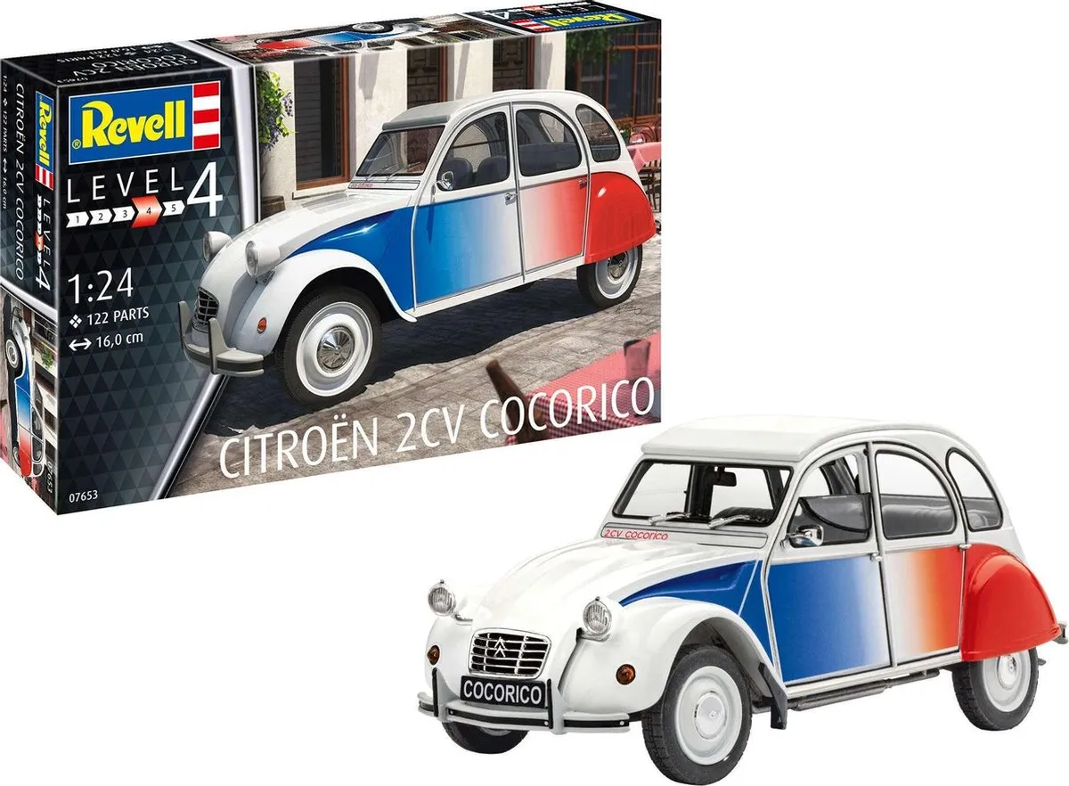 Revell 07653 Citroën 2 CV Cocorico Modelbouwpakket 1:24 - 122 Onderdelen