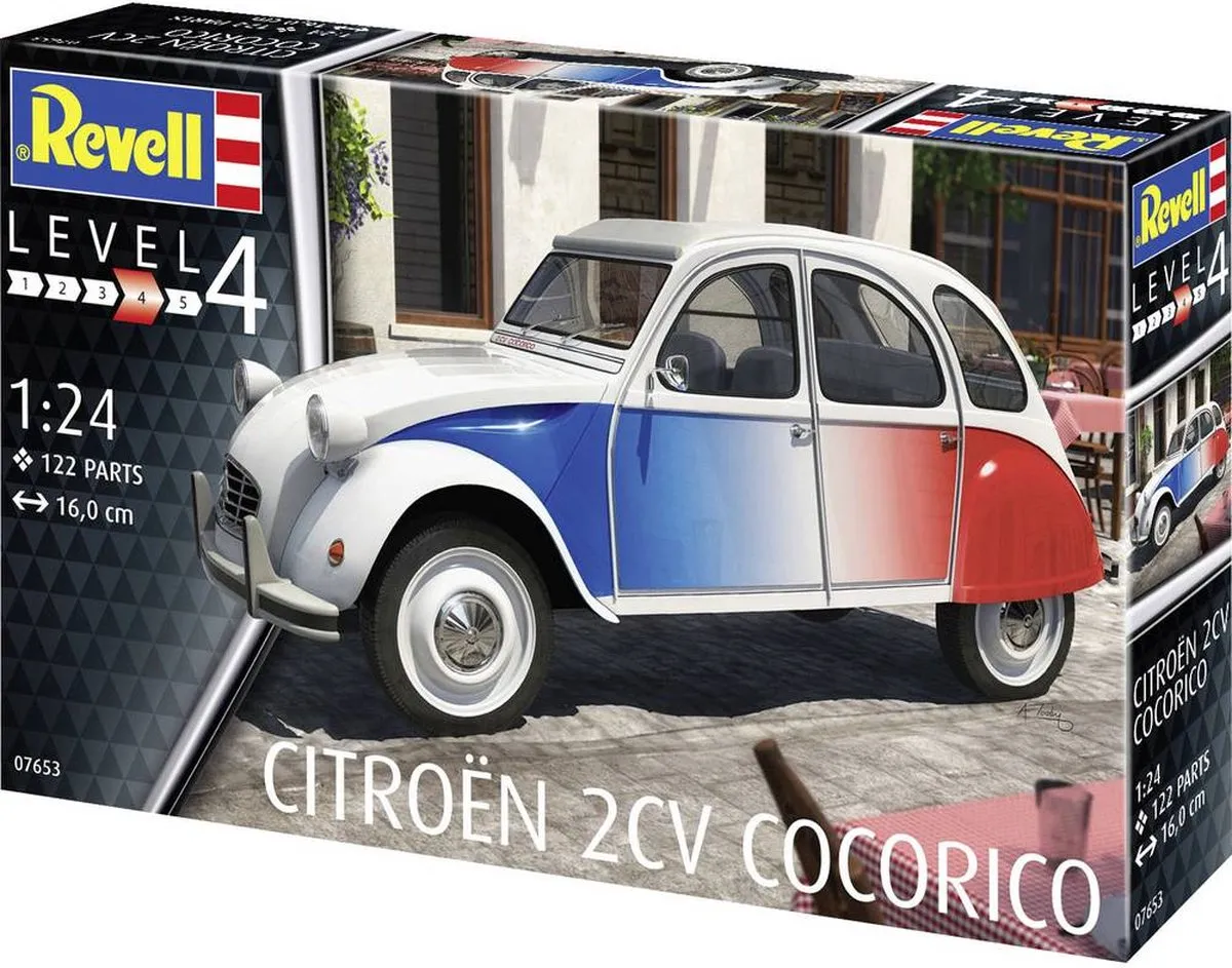 Revell 07653 Citroën 2 CV Cocorico Modelbouwpakket 1:24 - 122 Onderdelen