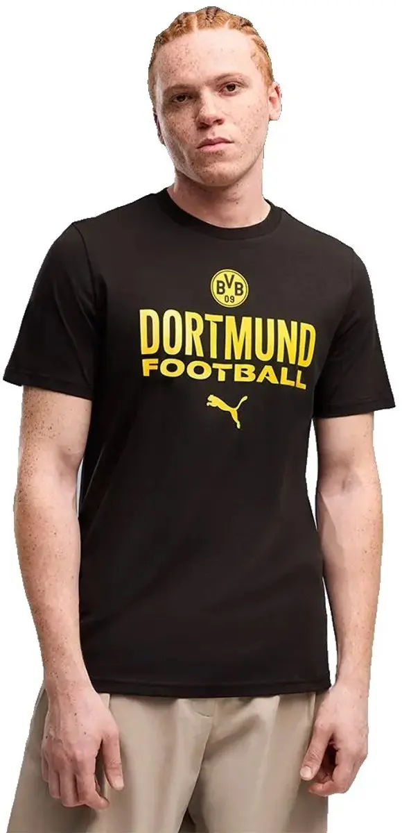Puma Bvb Borussia Dortmund Culture T-shirt Met Korte Mouwen Zwart XL Man