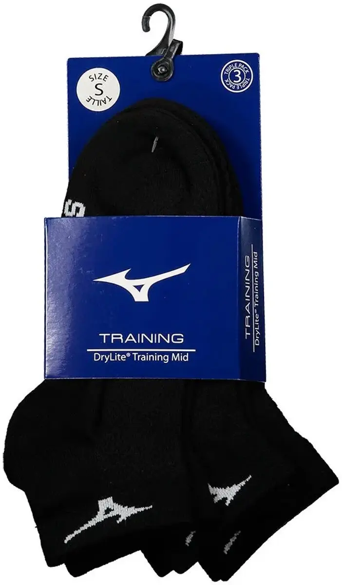 Mizuno Training Mid Sokken 3 Paren Zwart EU 38-40