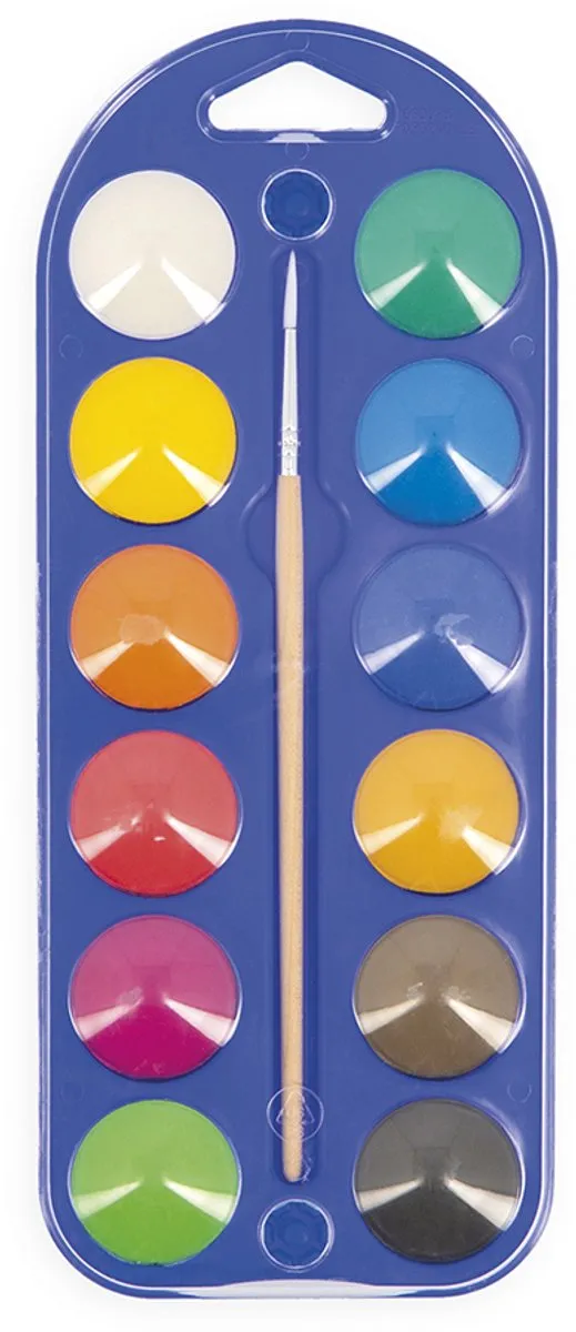 Janod Colo Waterverfset 12 Kleuren - Multikleur