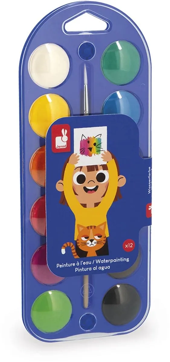 Janod Colo Waterverfset 12 Kleuren