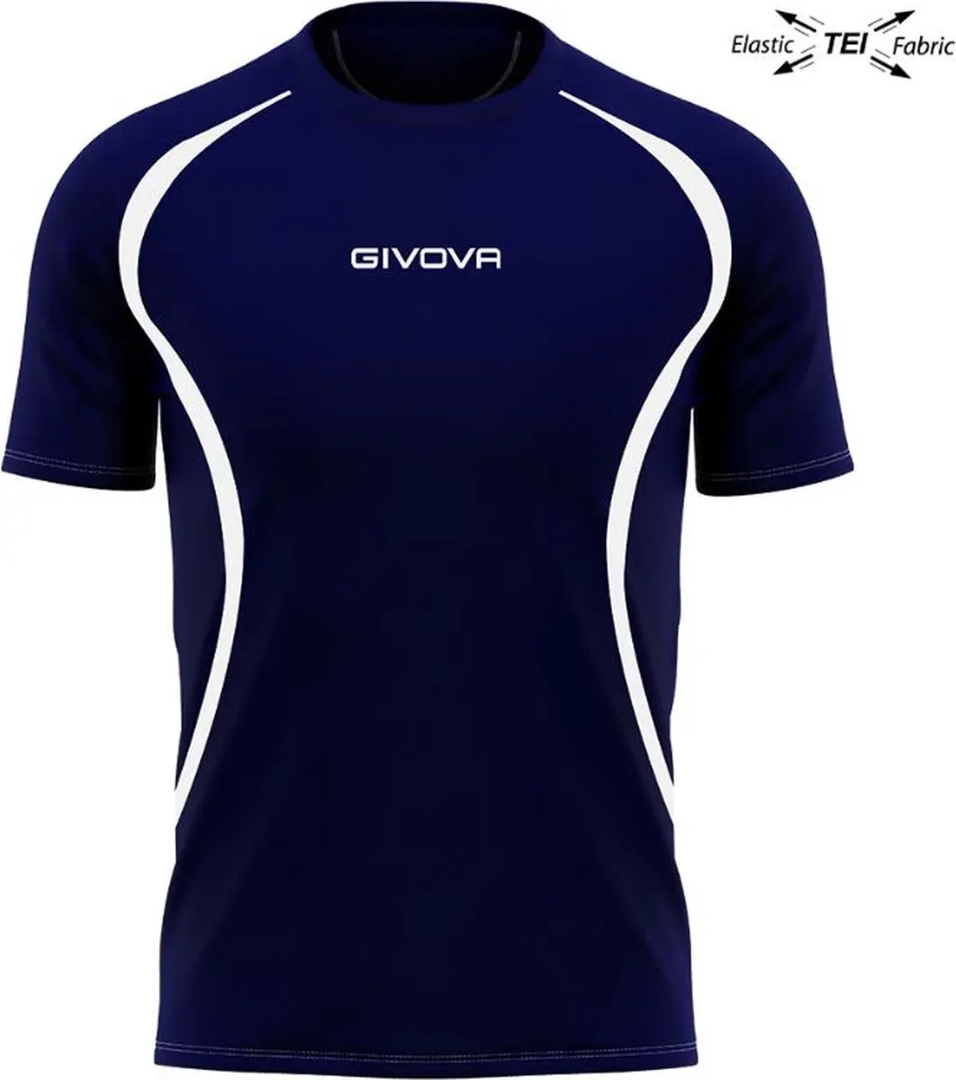 Givova Running Hardloop T-shirt Unisex - Blauw-wit - S - afbeelding 2 van 4