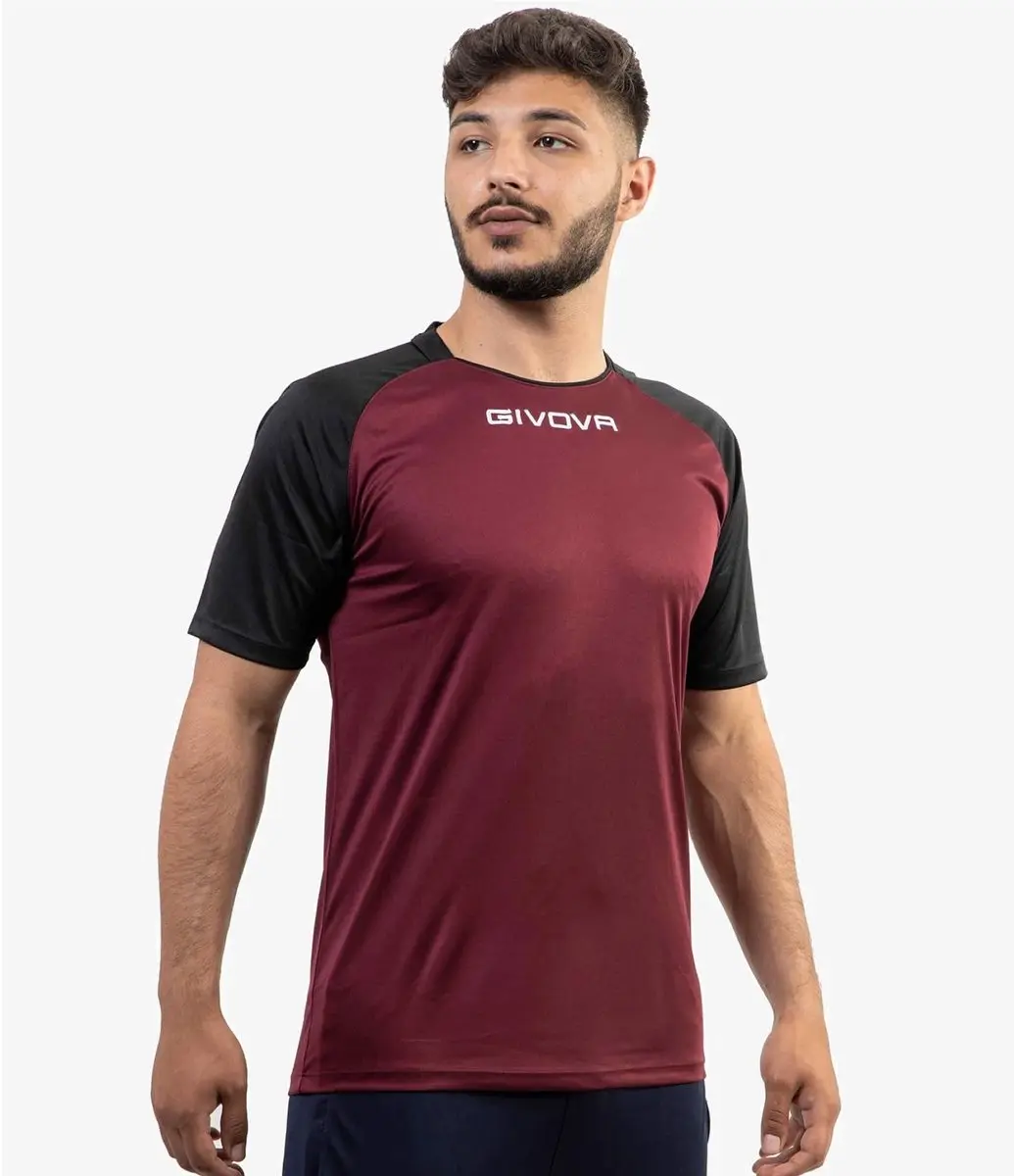 Givova Capo Sport T-shirt - XS - Granat/Zwart